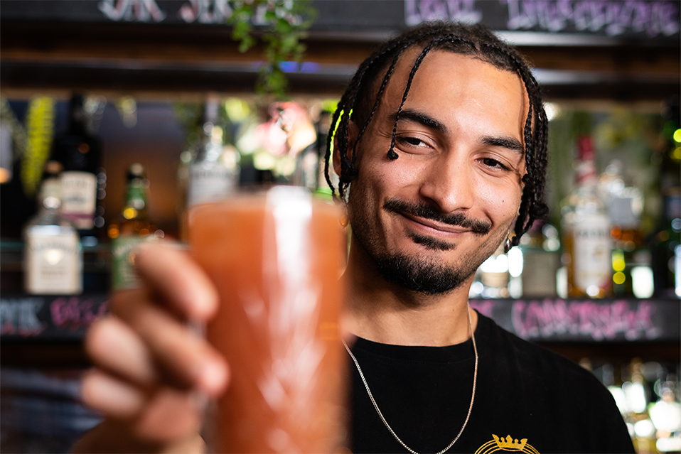 the black lion barman cocktail